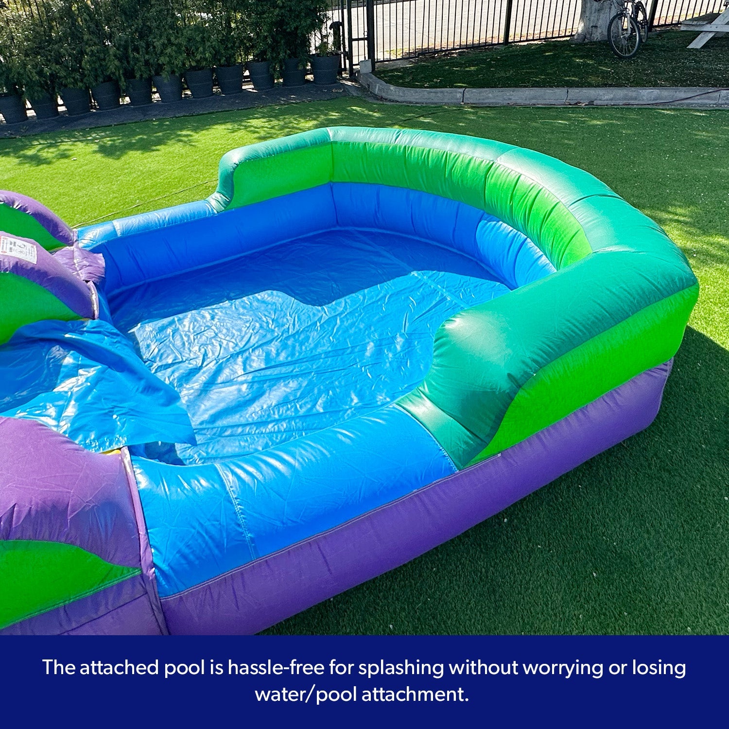 16' Purple Tropical Water Slide with Attached Pool