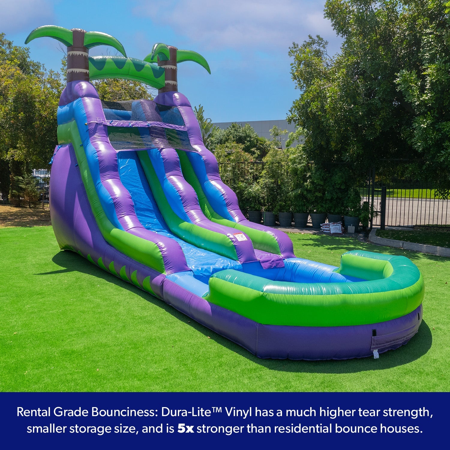 16' Purple Tropical Water Slide with Attached Pool