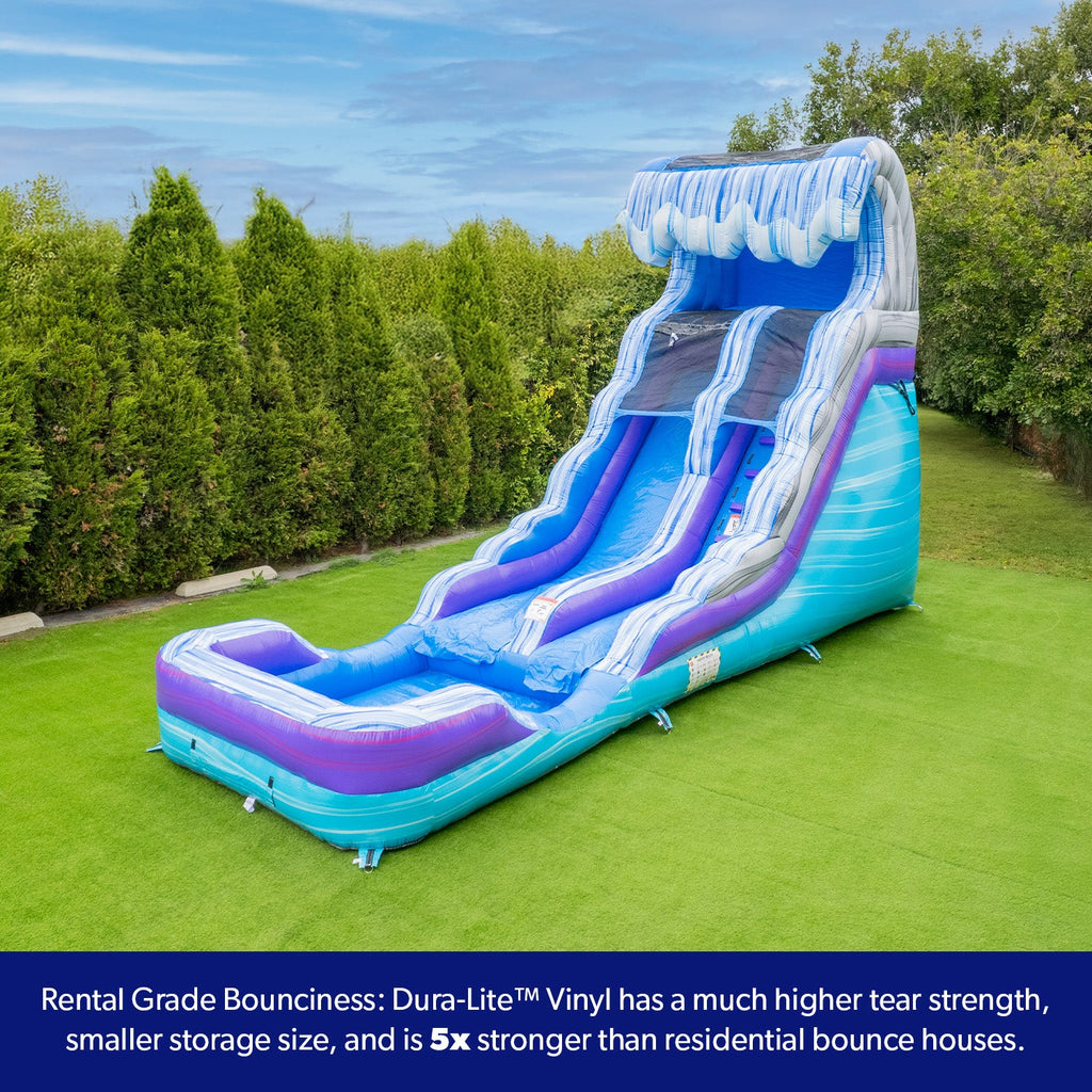 Ocean Wave 16' Water Slide with Attached Pool