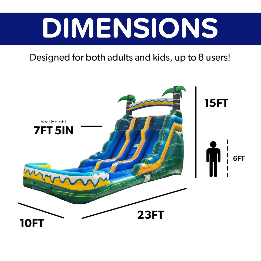 NEW! Tropical Breeze 15' Dual Lane Waterslide