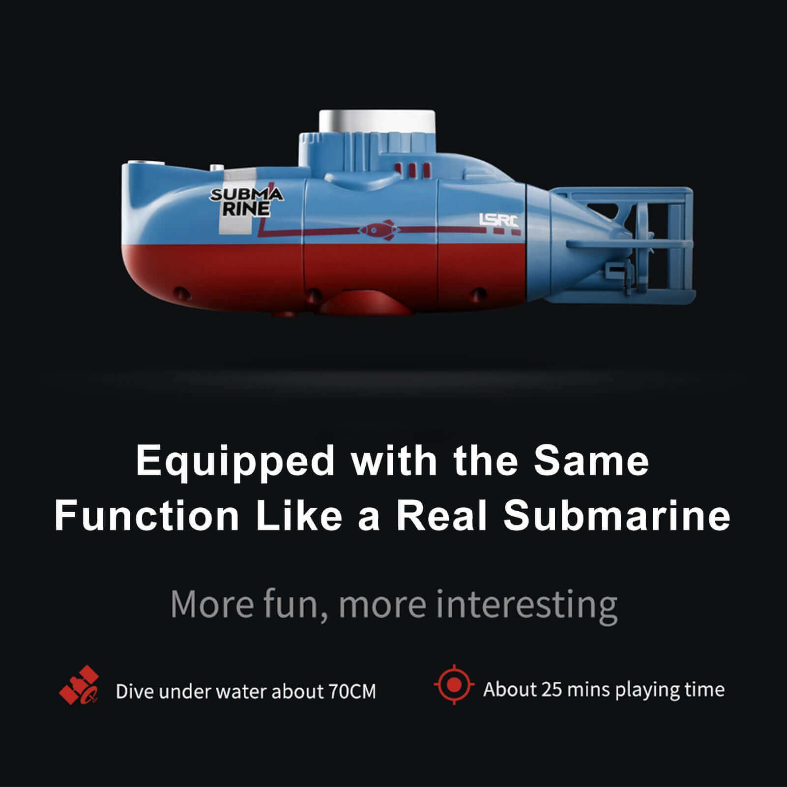 Mini RC Submarine with Waterproof Diving Control