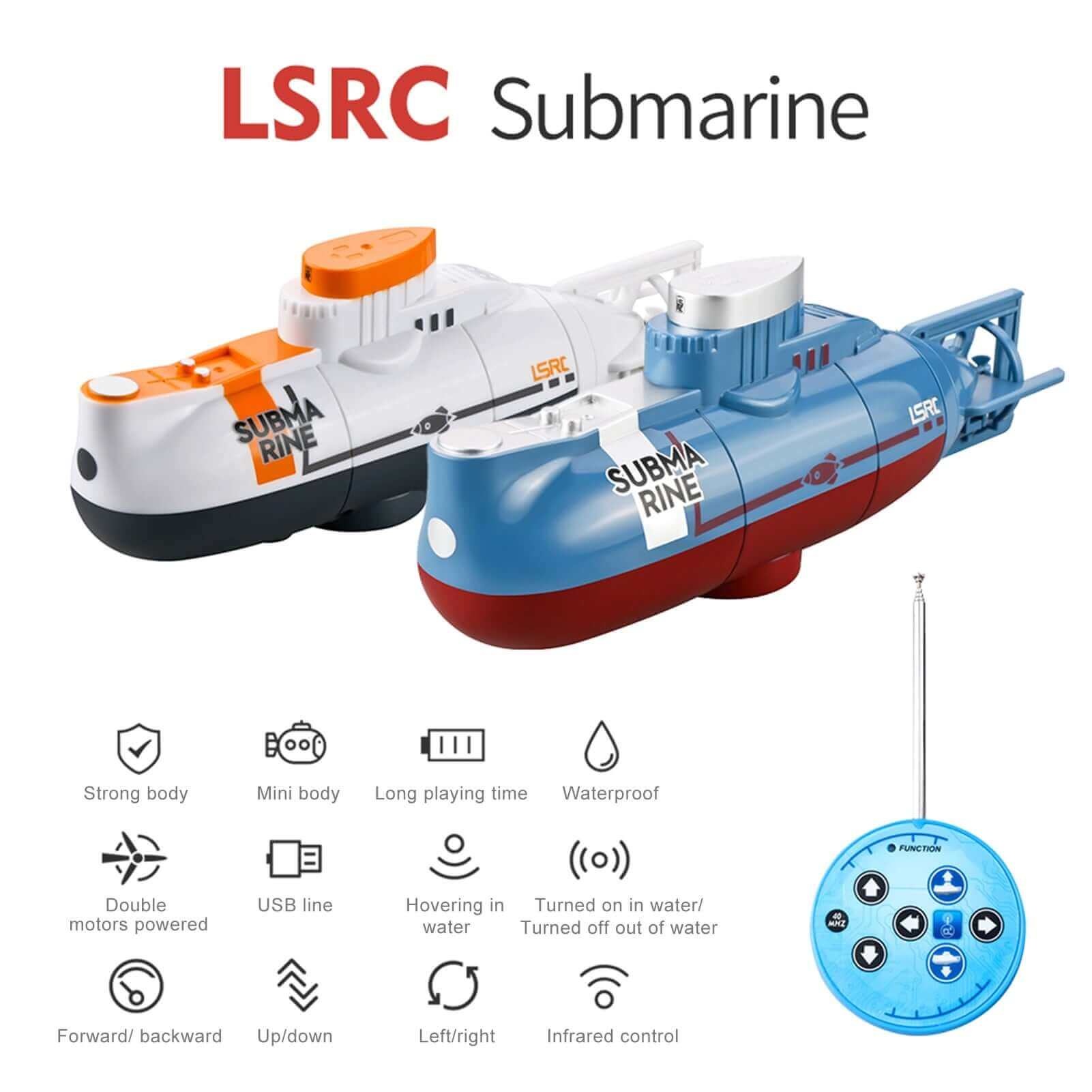 Mini RC Submarine with Waterproof Diving Control