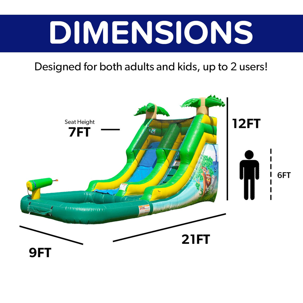 12' Safari Water Slide with Pool