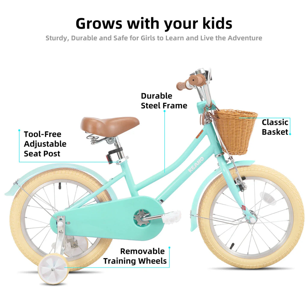 KEANO Marigold Girls Bike for 2-12 Years Old Toddlers and Kids