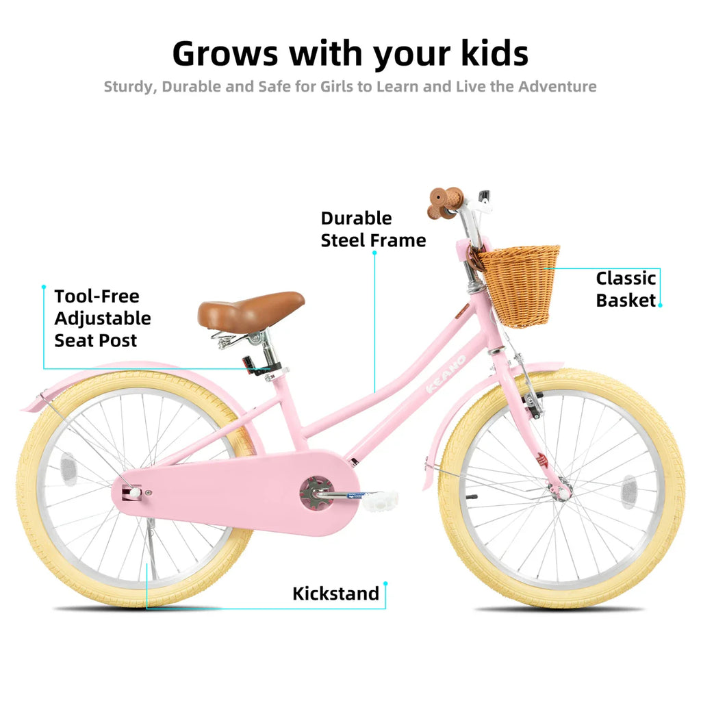 KEANO Marigold Girls Bike for 2-12 Years Old Toddlers and Kids