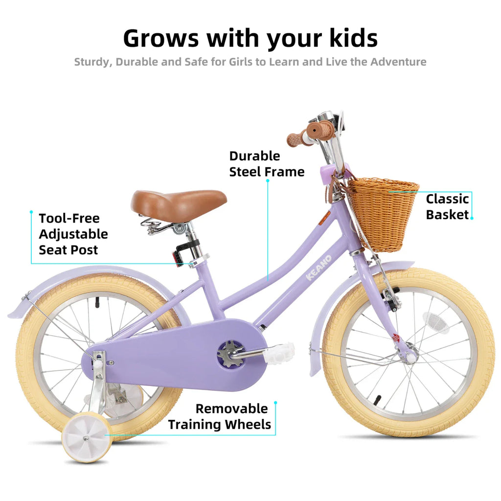 KEANO Marigold Girls Bike for 2-12 Years Old Toddlers and Kids