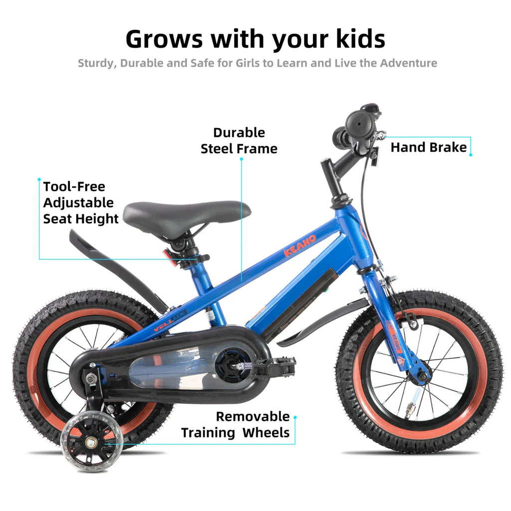 KEANO Vellux 12 16 20 Inch Kids Bike with Training Wheels