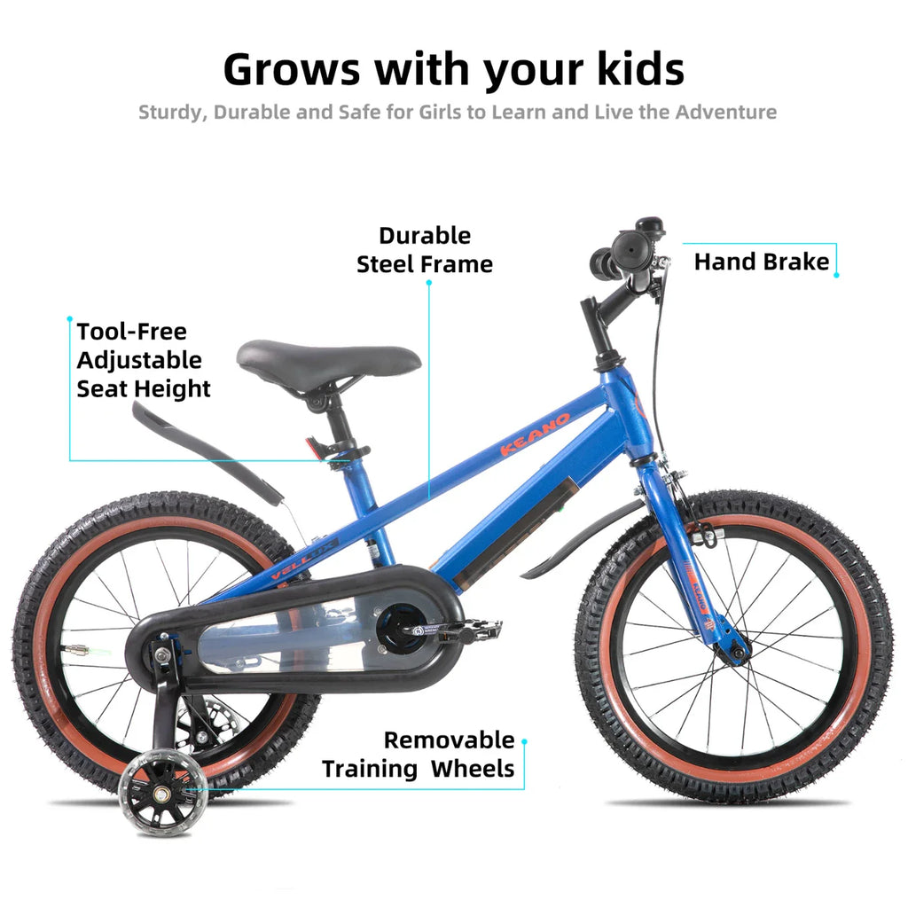 KEANO Vellux 12 16 20 Inch Kids Bike with Training Wheels
