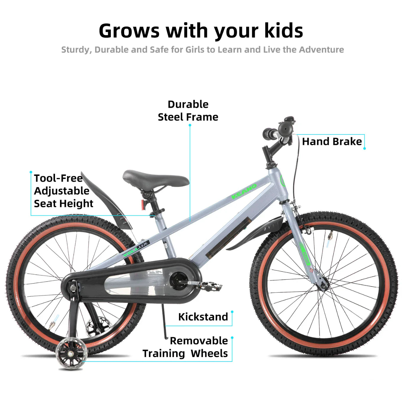KEANO Vellux 12 16 20 Inch Kids Bike with Training Wheels