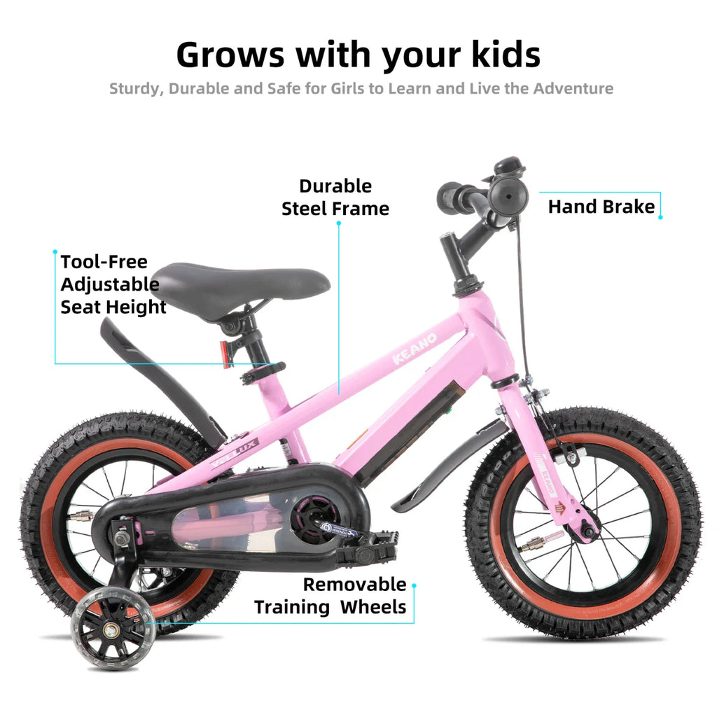 KEANO Vellux 12 16 20 Inch Kids Bike with Training Wheels
