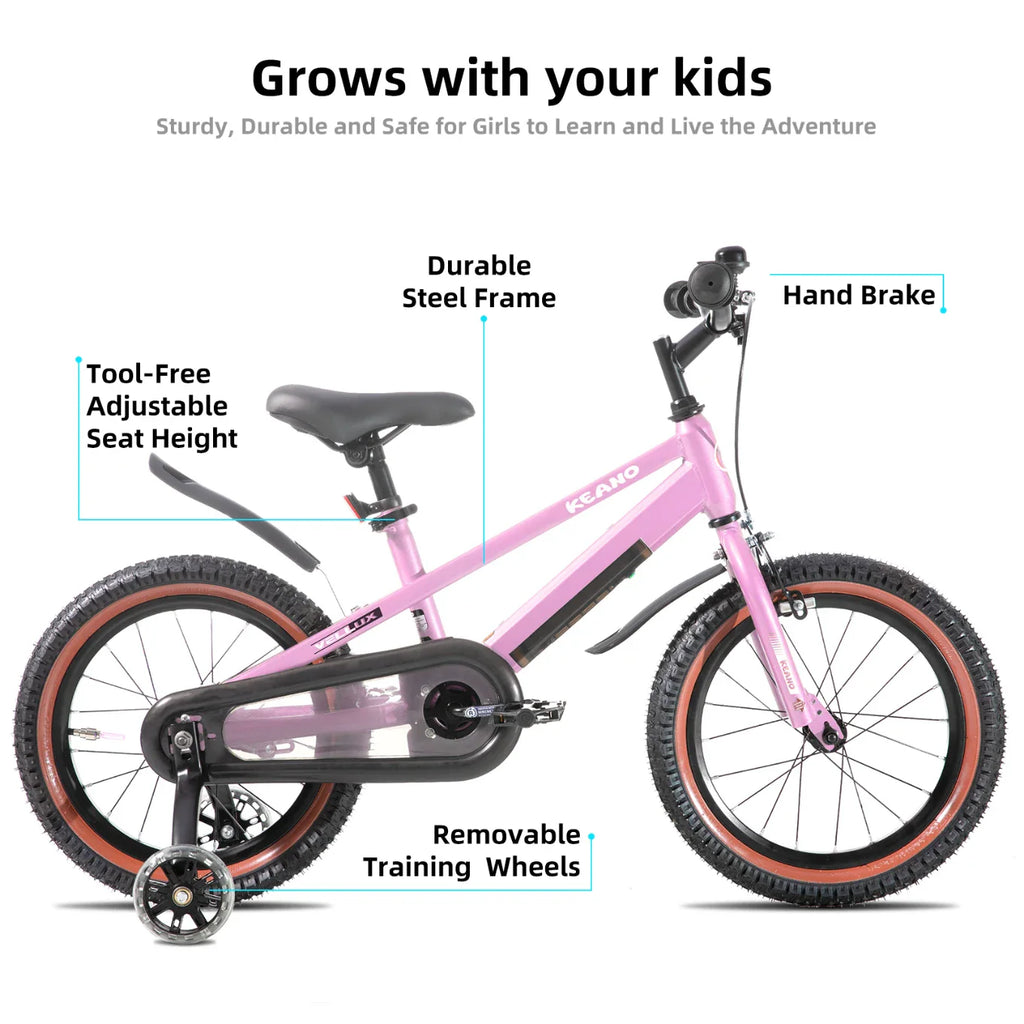 KEANO Vellux 12 16 20 Inch Kids Bike with Training Wheels