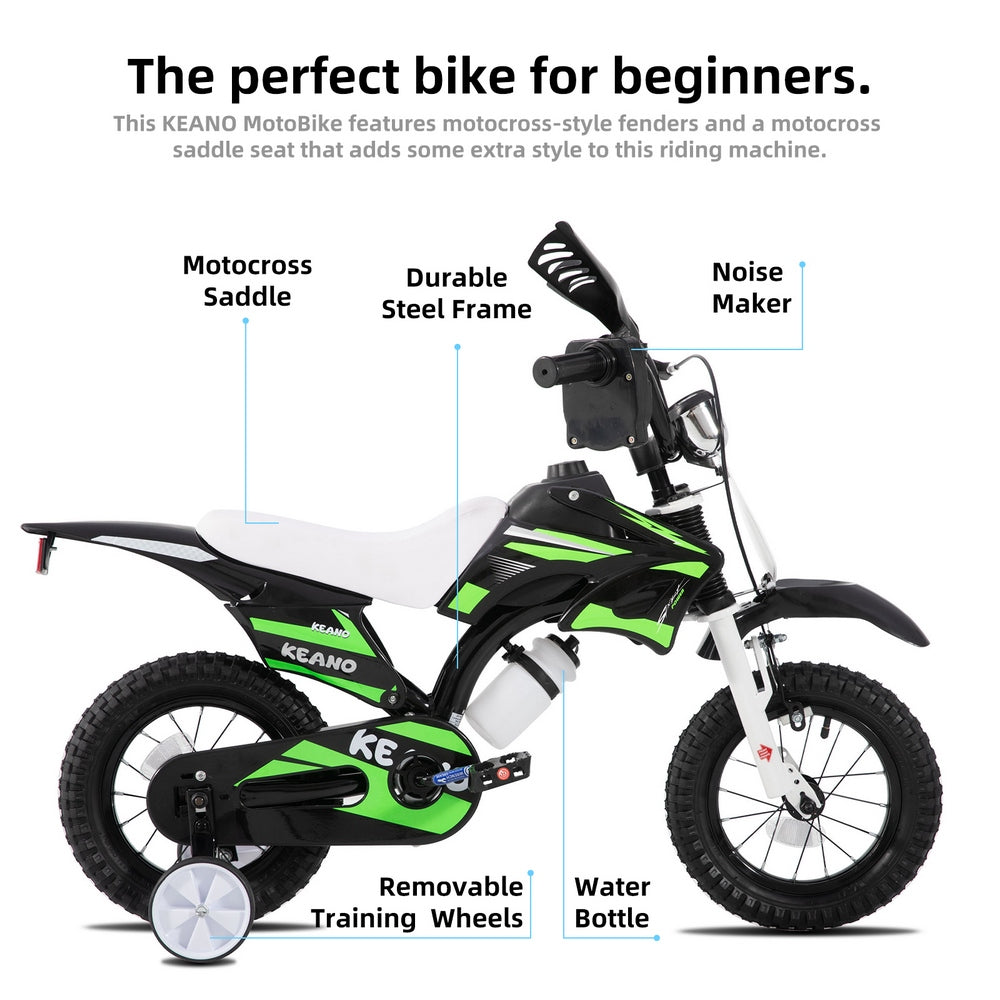 KEANO Motocross Style Kids Bike for Boys Girls