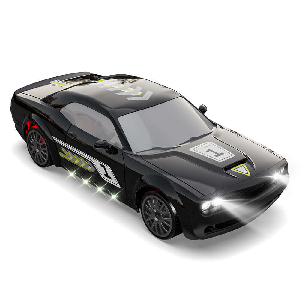 KF27 1:24 4WD Drift RC Car Black LED Lights Dual Tires 40M Range
