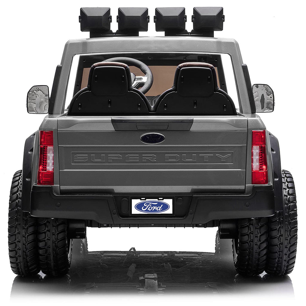 Ford F450 Custom Edition 24V Kids Ride-On Car Truck with R/C Parental Remote | Gray
