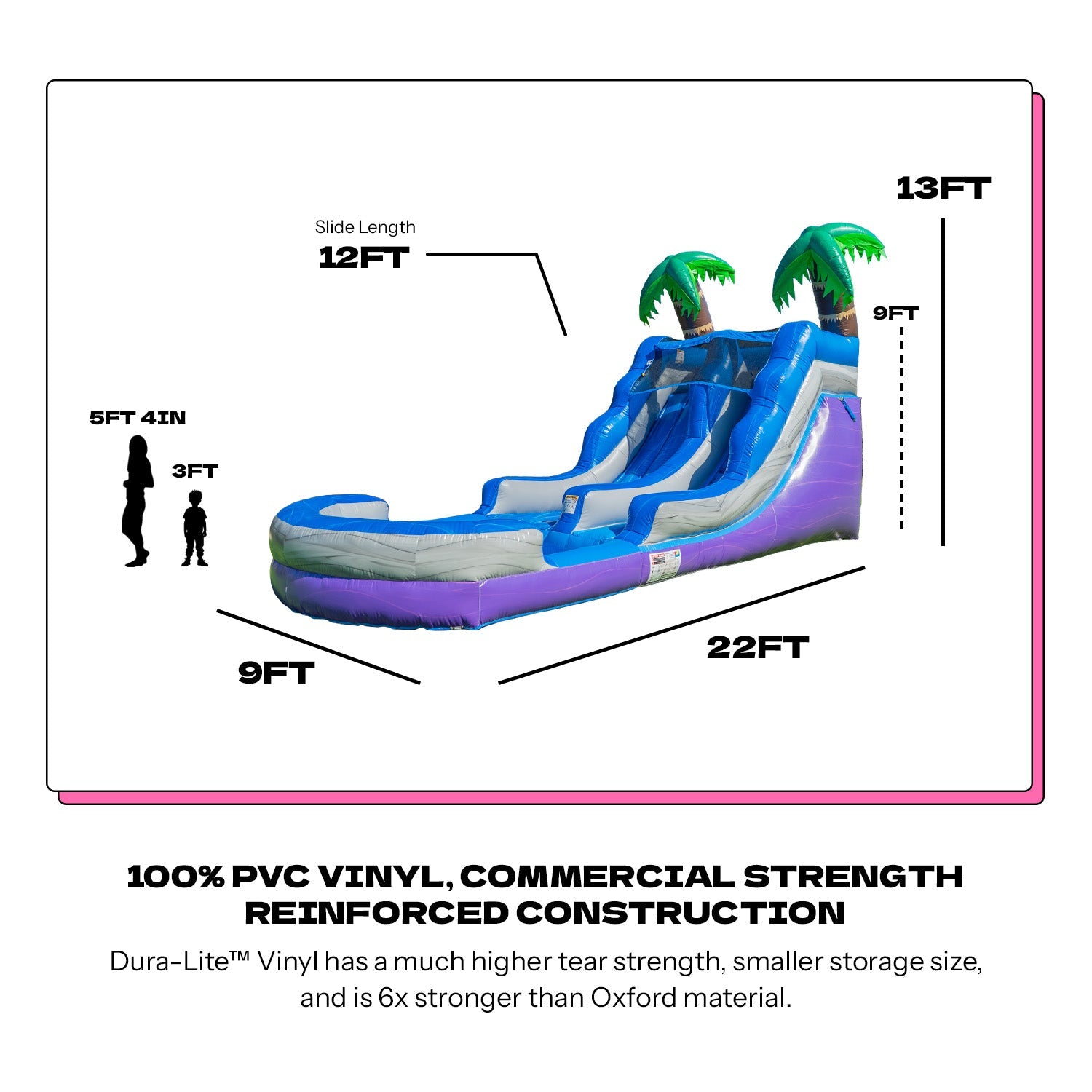 POP JUMP Tropical 13' Waterslide with Pool