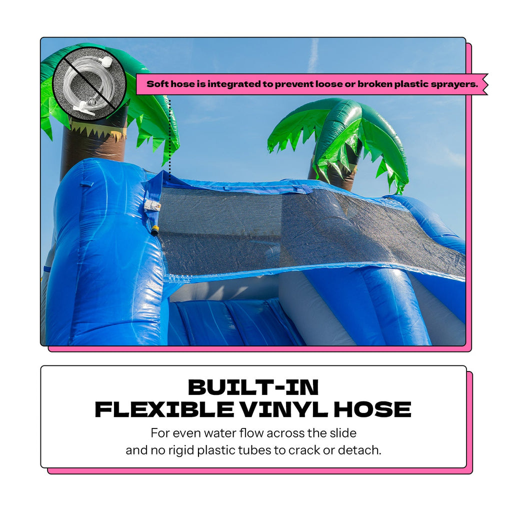 POP JUMP Tropical 13' Waterslide with Pool