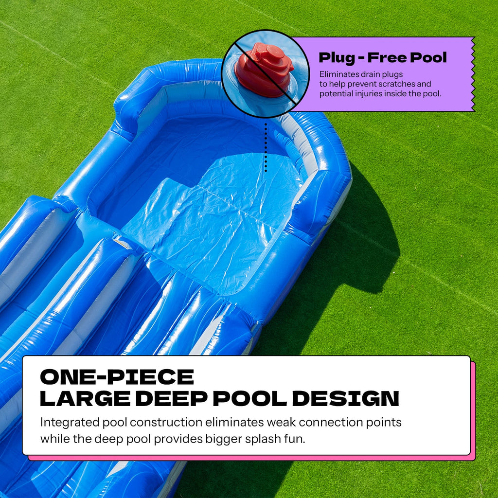 POP JUMP Tropical 13' Waterslide with Pool