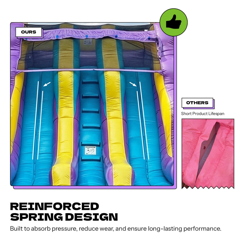 POP JUMP Ice Pop 16' Dual Lane Center Climb Waterslide with Attached Pool