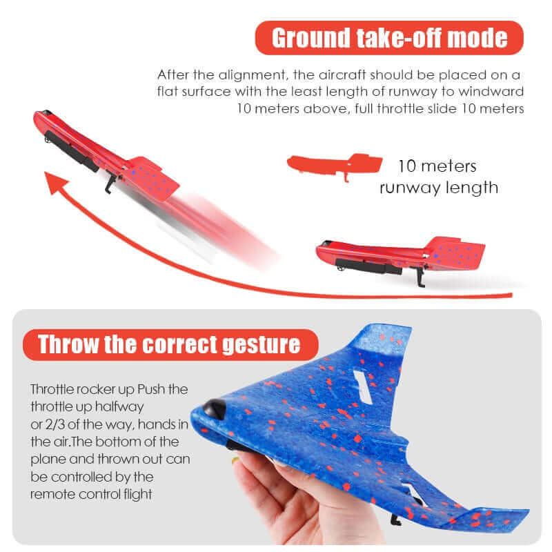 Delta Wing 2.4GHz RC Glider Plane for Outdoor Flying