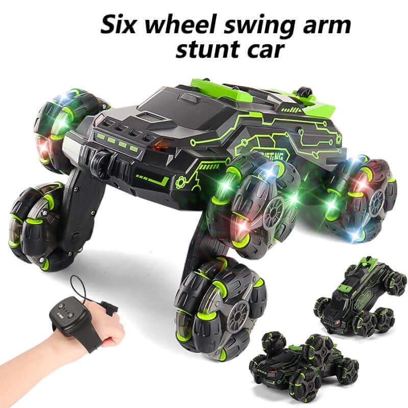 Six-Wheel RC Stunt Car | 4WD Drift | Gesture Control & Lights | RC Toy