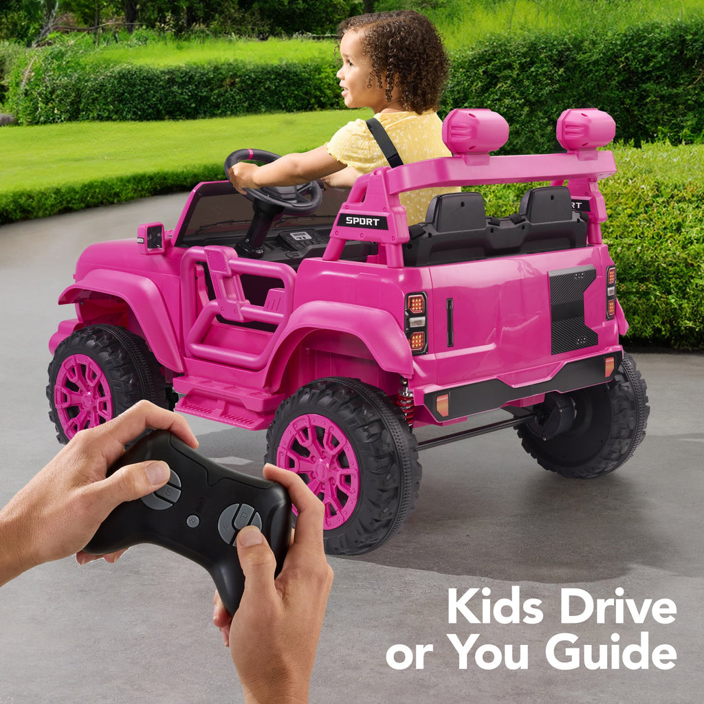 24V 2-Seater Electric Ride-On Car Truck w/ Parent Control, Bluetooth