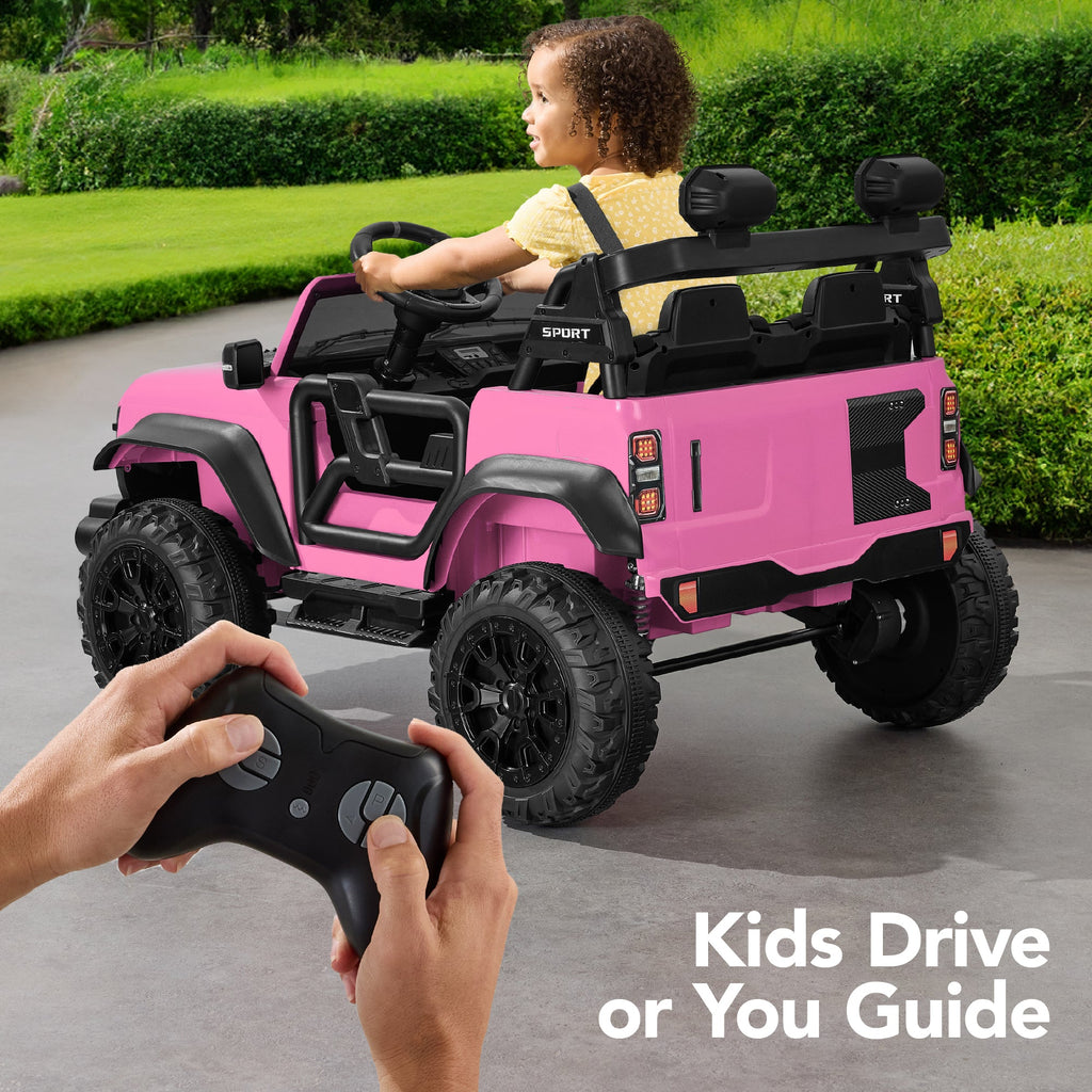 24V 2-Seater Electric Ride-On Car Truck w/ Parent Control, Bluetooth