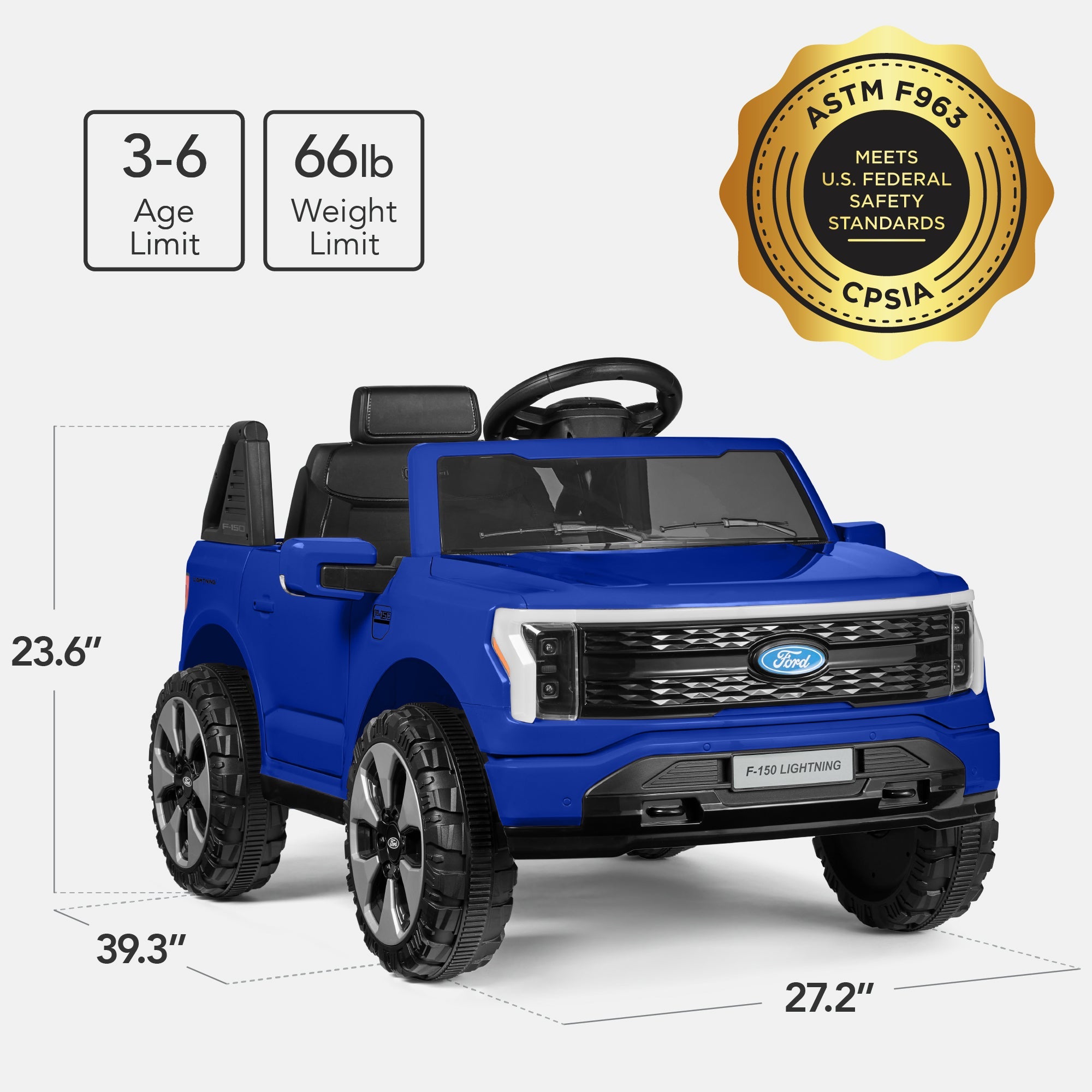12V Kids Ride On Car Officially Licensed Ford Lightning w/ Remote, 2 Speeds