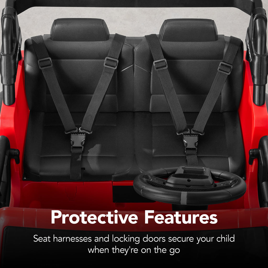 24V 2-Seater Electric Ride-On Car Truck w/ Parent Control, Bluetooth
