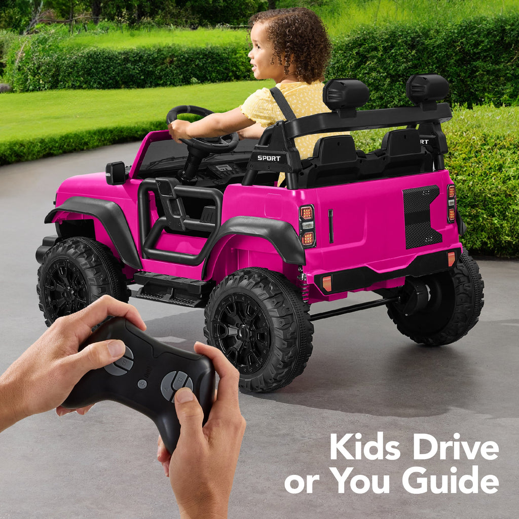 24V 2-Seater Electric Ride-On Car Truck w/ Parent Control, Bluetooth
