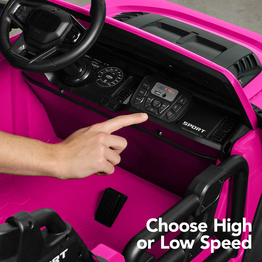 24V 2-Seater Electric Ride-On Car Truck w/ Parent Control, Bluetooth
