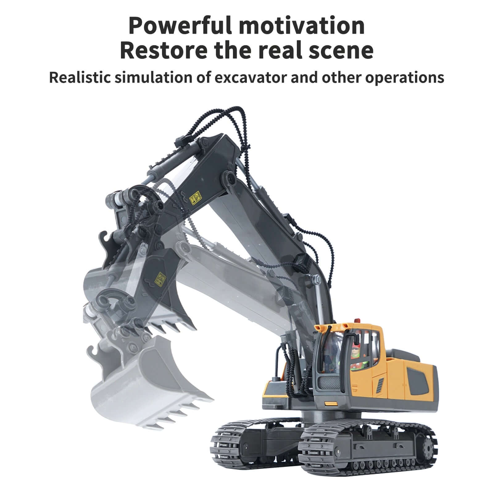 1:20 11CH RC Excavator Bulldozer with Lights & Music