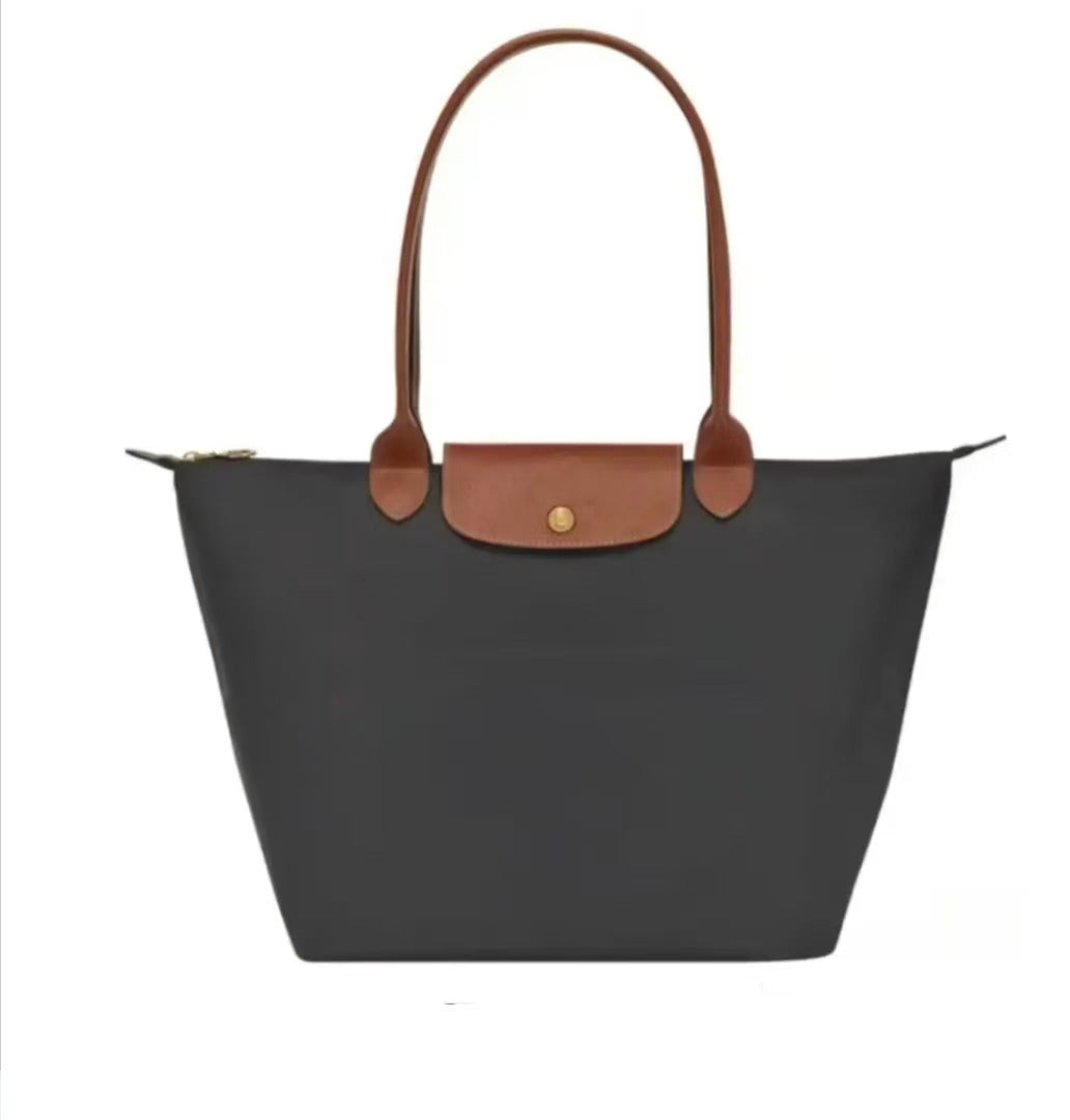 Longchamp - Small Le Pliage Handbag, Gunmetal