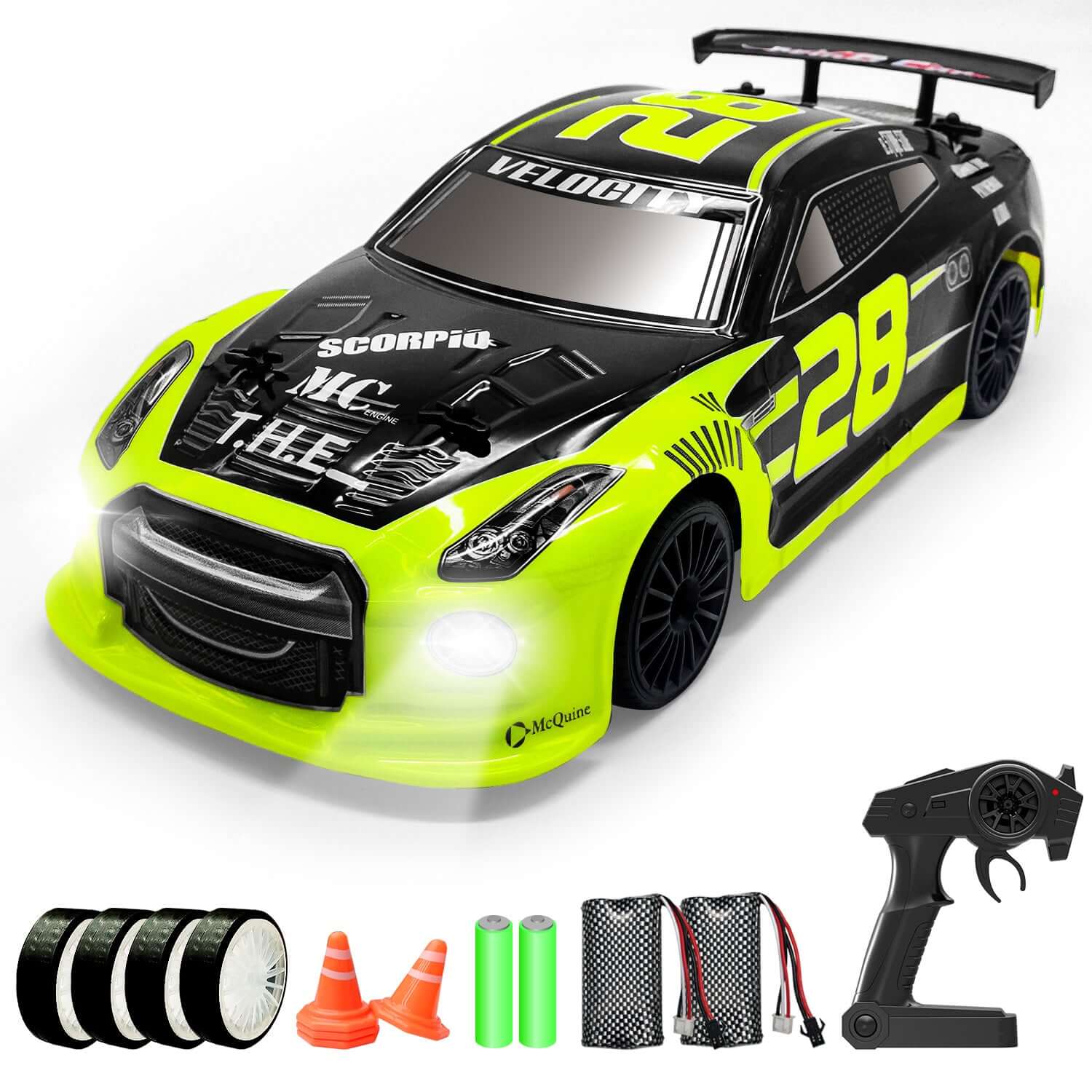Racent 1/14 Scale High-Speed RC Drift Car with LED Lights