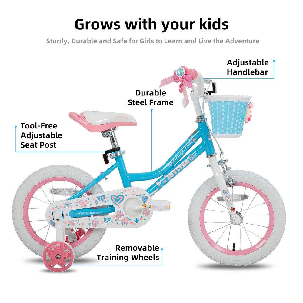 JOYSTAR Angel Girls Bike with Training Wheels & Basket
