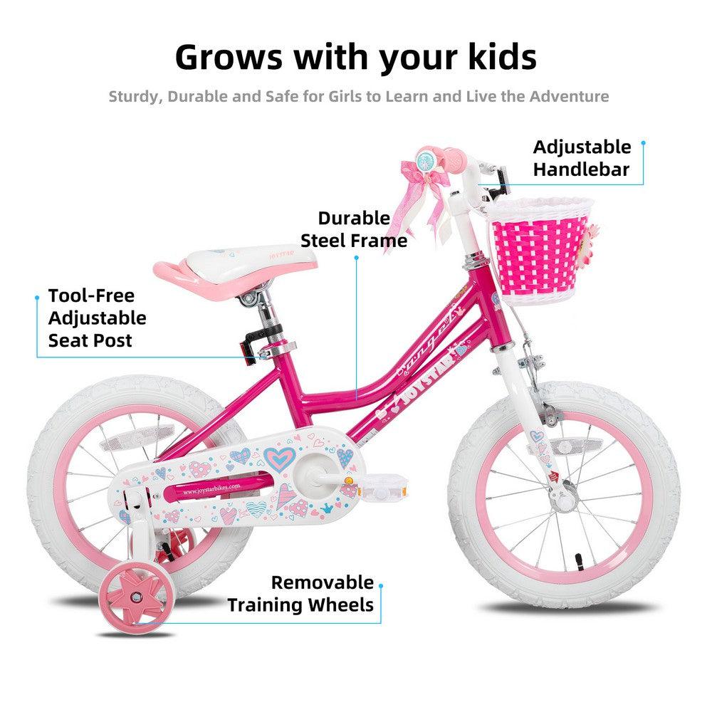JOYSTAR Angel Girls Bike with Training Wheels & Basket