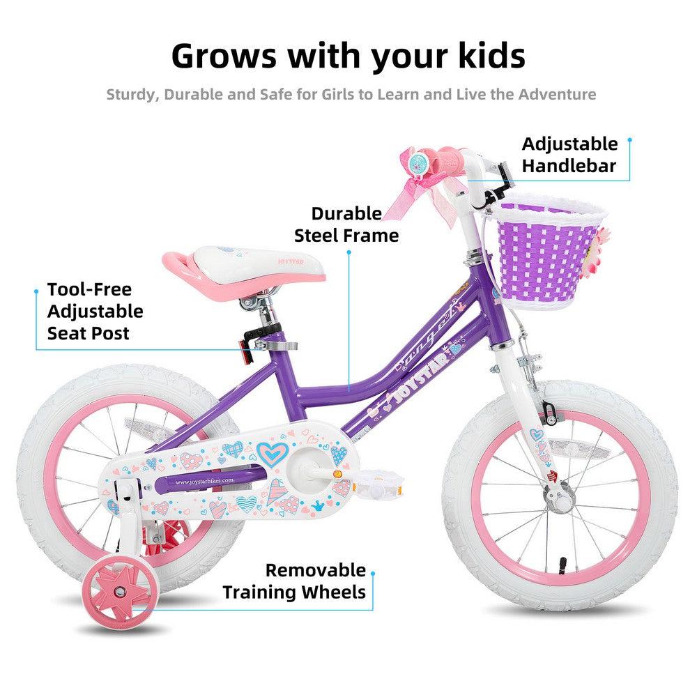 JOYSTAR Angel Girls Bike with Training Wheels & Basket
