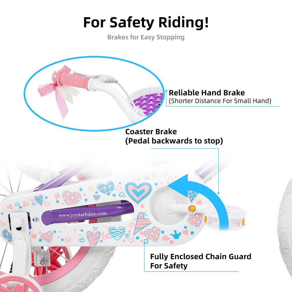 JOYSTAR Angel Girls Bike with Training Wheels & Basket