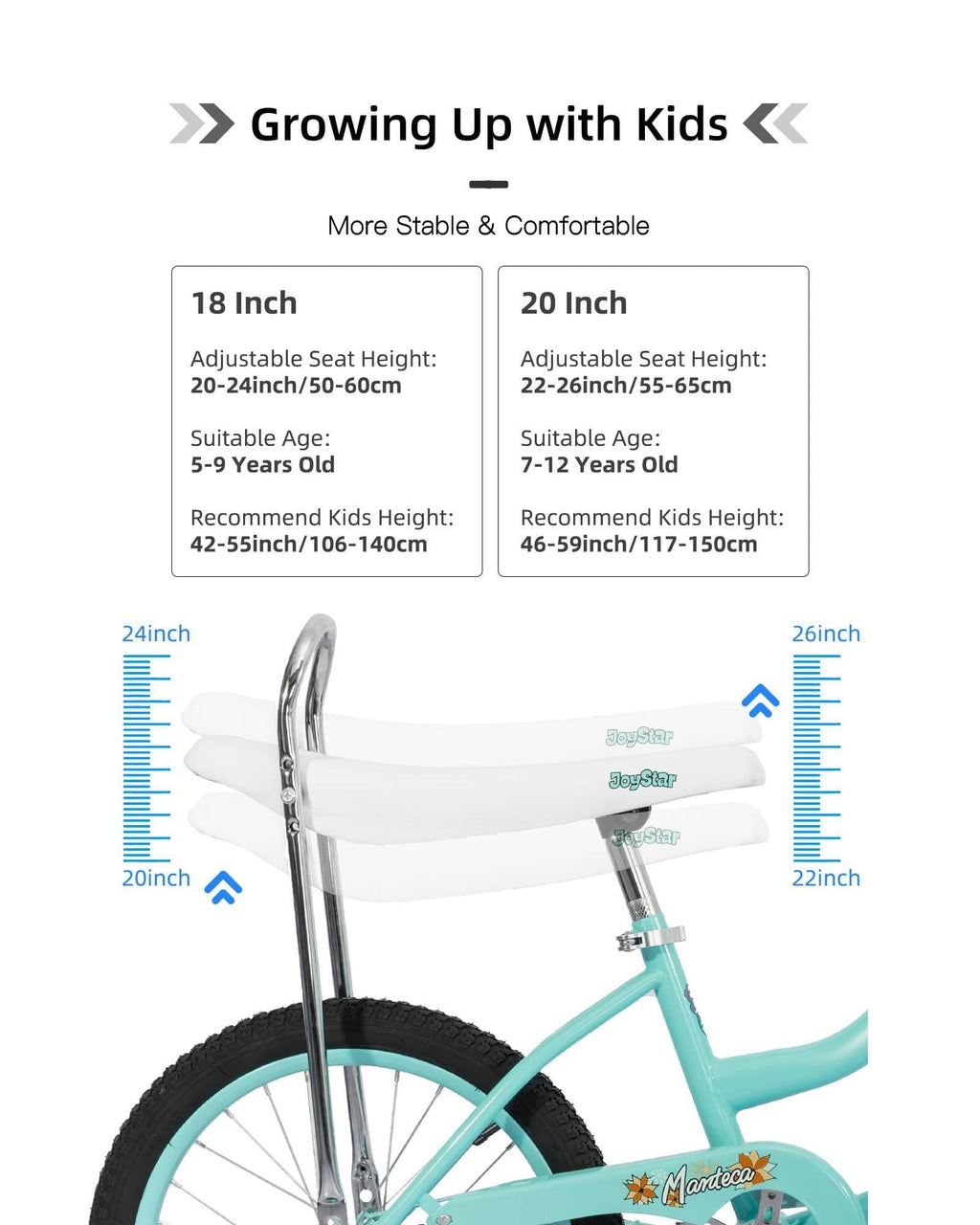 JOYSTAR Manteca 20" Banana Seat Girls Bike
