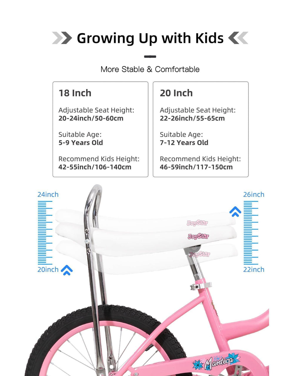 JOYSTAR Manteca 20" Banana Seat Girls Bike