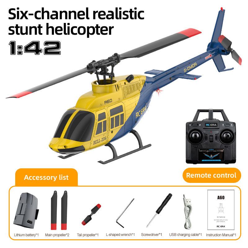 RC ERA A60 Bell-206 1:42 6CH Scale Helicopter with Optical Flow & Modular Battery