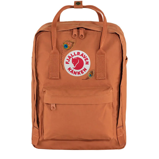Fjallraven Kanken Classic Embroidered Backpack Terracotta Peacock Feathers