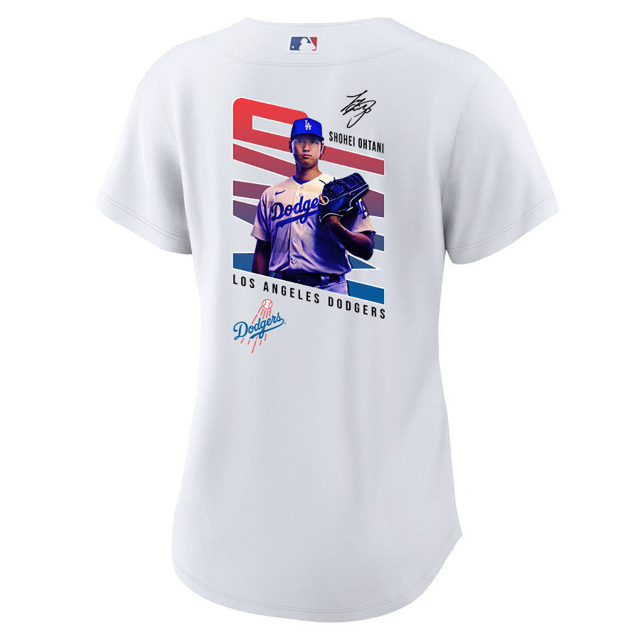 Shohei Ohtani 17 Los Angeles Dodgers Signed MVP 2023 Home Women Jersey - White