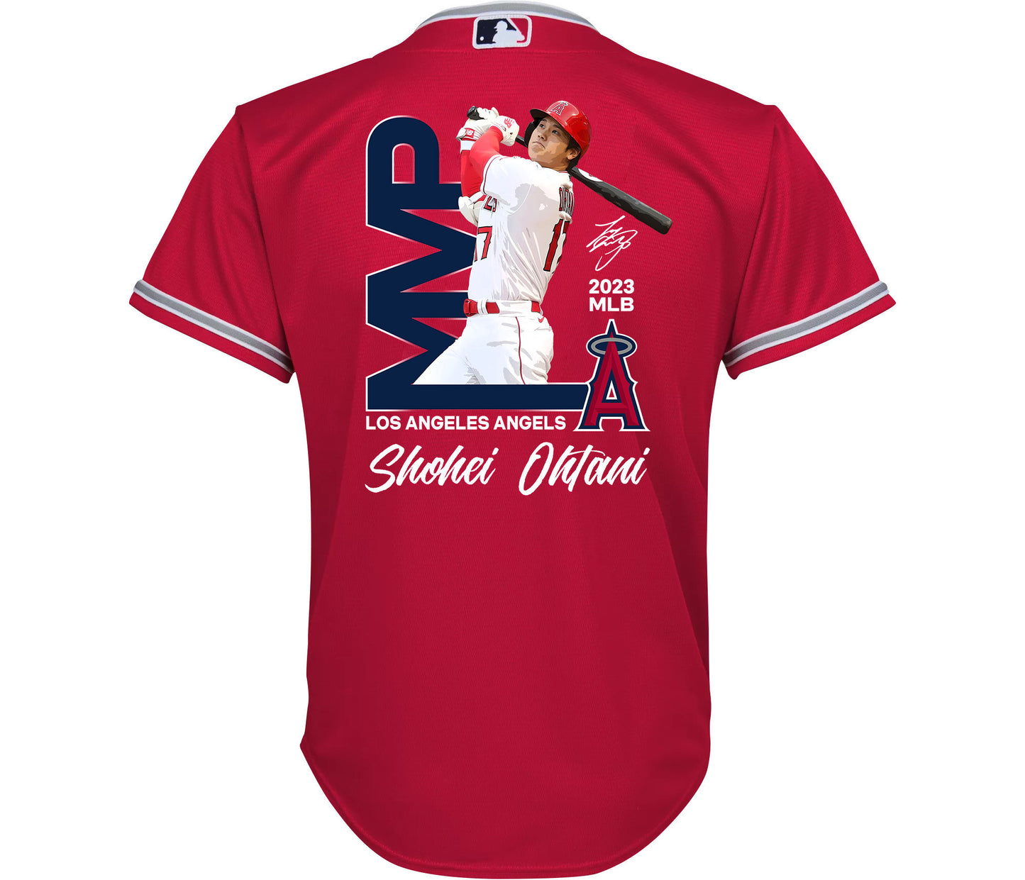 Shohei Ohtani 17 Los Angeles Angels Signed MVP 2023 Alternate Player YOUTH Jersey - Red