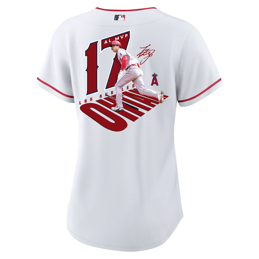 Shohei Ohtani 17 Los Angeles Angels Signed Number 2023 Home Player Women Jersey - White