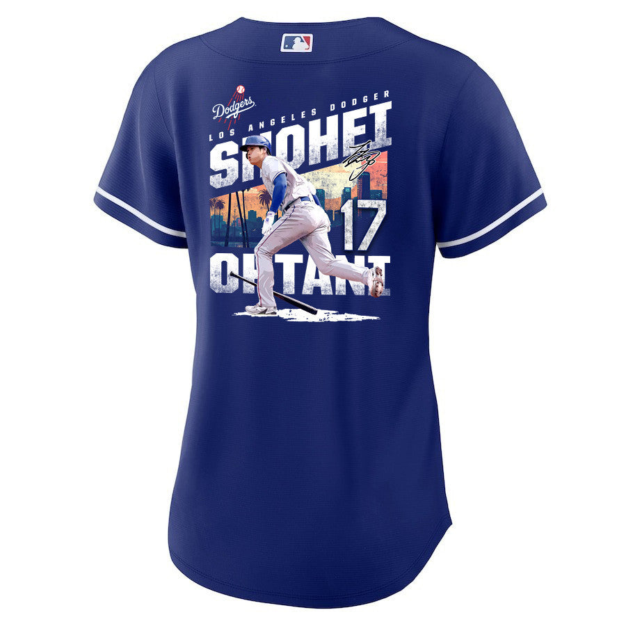Shohei Ohtani 17 Los Angeles Dodgers Signed Homerun 2023 Alternate Women Jersey - Royal