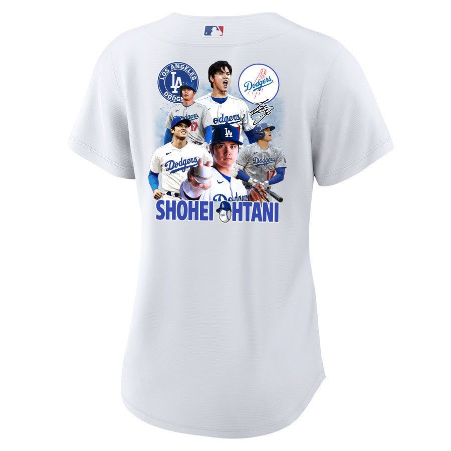 Shohei Ohtani 17 Los Angeles Dodgers Signed Sho King 2023 Home Women Jersey - White