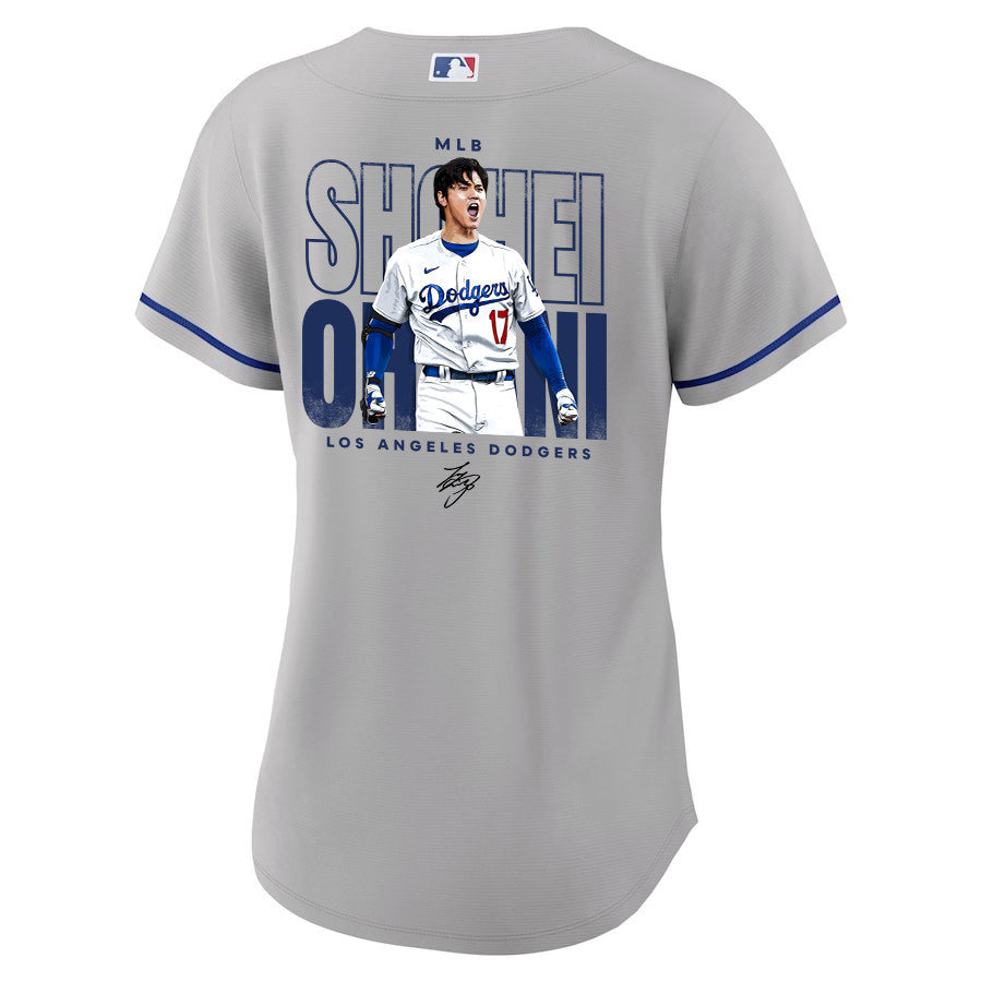 Shohei Ohtani 17 Los Angeles Dodgers Signed ShoTime 2023 Road Women Jersey - Gray
