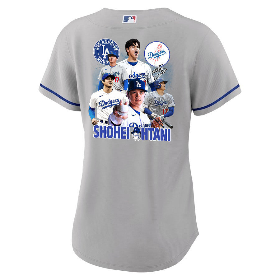 Shohei Ohtani 17 Los Angeles Dodgers Signed Sho King 2023 Road Women Jersey - Gray