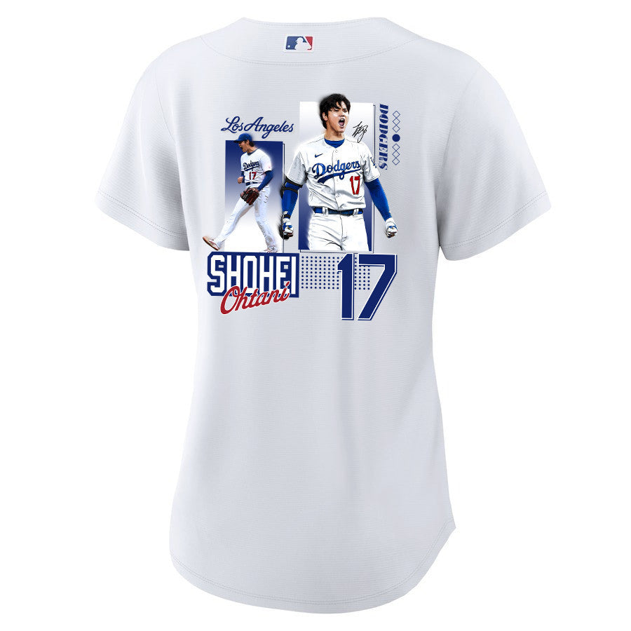 Shohei Ohtani 17 Los Angeles Dodgers Signed Welcome To The Sho Home Women Jersey - White