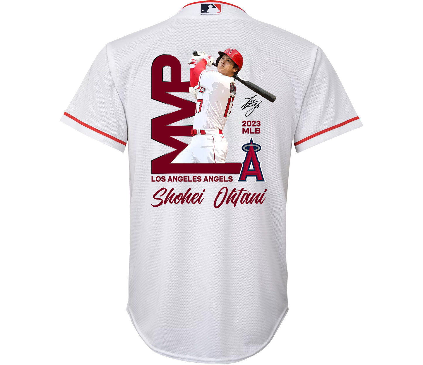 Shohei Ohtani 17 Los Angeles Angels Signed MVP 2023 Home Player YOUTH Jersey - White